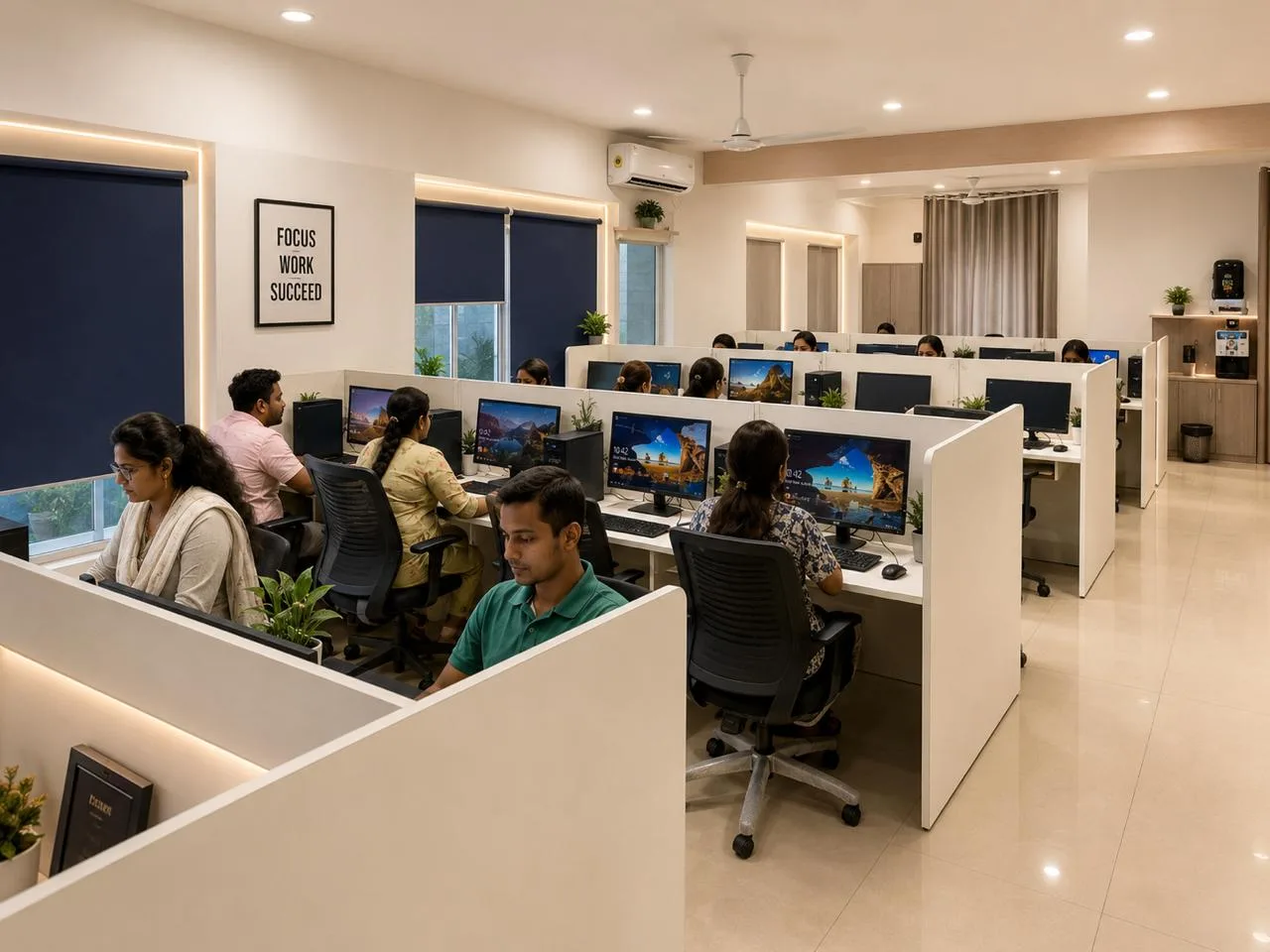 Professionals working at Crizone Ambattur coworking space